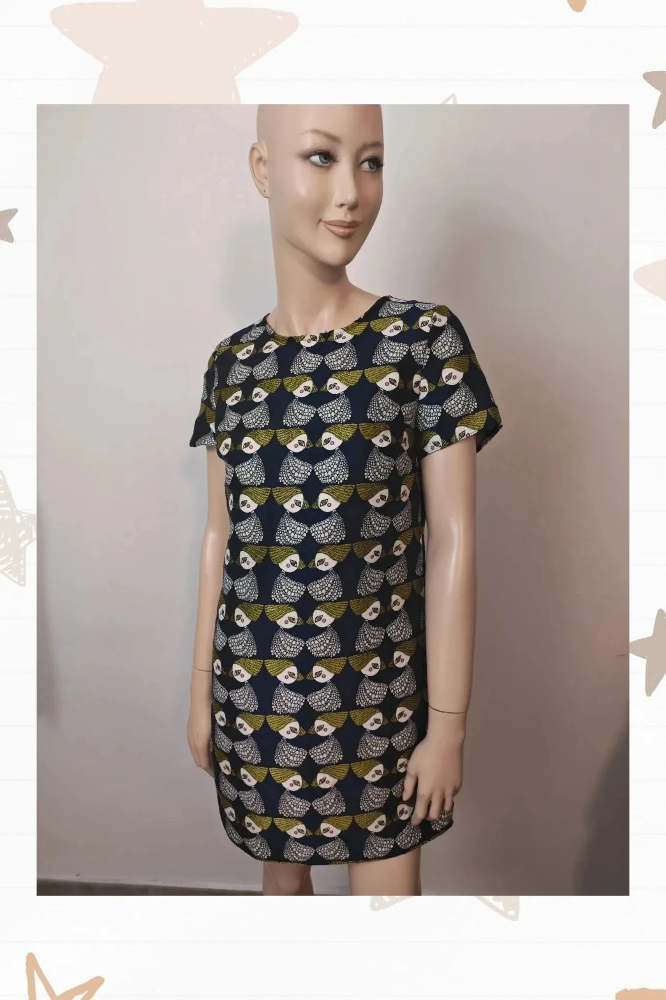 Vestido Pepaloves Estampado Retro XS/S